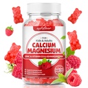 pehmekaru Kaltsium Magneesium Tsink Gummies naistele, Kaltsium Magneesium Lisa D3-vitamiini Luu tugevus, Vegan / Suhkruvaba, Vaarika Maitse 60 Count