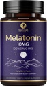 Melatoniin 10mg kiiresti lahustuvad toidulisandid, täiskasvanute unetoetuslisa - ekstra tugevus 10 mg melatoniini tablett rahutu une toetamiseks, maasikamaitse, suhkruvaba mitte-GMO - 60 päeva pakkumine