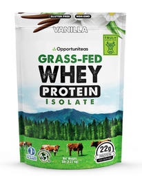 Opportuniteas Grass Fed Vanilla Vadakuvalk Isolaatpulber - 22 g valgupulber ilma kunstlike magusaineteta, hormoonivabad lehmad, Non GMO - 5lb