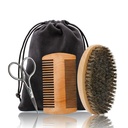 Juuksekarva habemeharja ja kammi, käärid komplekt meestele, komplekti kuuluvad pehme Boar Bristle Brush, Bamboo Wide Hambakomb ja Mustache trimming käärid, sirged ja pehmed oma habe