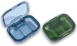 3 Komposiit Pill Box, niiskus Proof Pill Case, Travel Pill Korraldaja tasku rahakott, Daily Portable Medicine Vitamiin / kalaõli Box, Supplement Box, 2 Pack