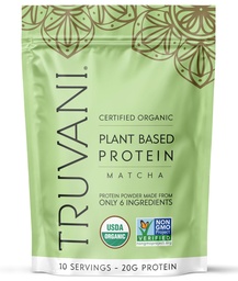 Truvani Vegan Peavalgupulber | Matcha | 20g Orgaaniline Taimne Valk | 10 Servings | Keto | Gluteen & Piimavaba | Madala carb | Ei ole lisatud suhkrut
