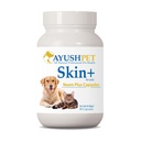 Ayush Pet Neem Plus - Neem täiendus koertele, naha ja karva tugi lemmikloomadele, kellel on sügelev nahk, taimsed kapslid Triphala ja Neem soolestiku ja immuunsüsteemi tervise jaoks - 90 kapslit