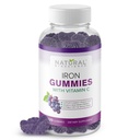 Raudkummid C-vitamiiniga - rauapuuduse aneemia lisa täiskasvanutele ja lastele, näritav, punaste vereliblede toetus, energia, immuunfunktsioon, aju tervis, Max imendumine, 120 vegankummid