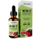 NaturalSlim Vedel B12 Vitamiinid D-vitamiiniga - Metab-12 Metüülkobalamiin 2500 mcg B12 Sublingvaalsed tilgad metabolismi, energia ja immuunsuse toetamiseks - Berry Flavor 1 fl oz