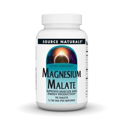 Allikas Naturals Magneesium Malate, toetab lihaseid ja energia tootmist *, NonGMO, taimetoitlane sõbralik magneesiumilisand, 3750 MG ühe serveerimise kohta - 90 tabletti