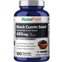 NusaPure Full Spectrum Black Cumin Seed 10: 1 Ekstrakt, 450 mg, mis vastab 4500mg 180 Veggie Powder Caps Non-GMO, Vegan Non-Oily