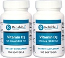 Vitamiin D3 kõrge potents 5000 IU 100 Softgels ühe pudeli 2