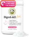 Wholistic Pet Organics Digest-All Plus: Hobuste probiootikumid Pulber - 1 Lb - Hobuste probiootikumid ja prebiootikumid seedetrakti ensüümidega - Hobuste seedetrakti toidulisandid gaasi, kõhukinnisuse ja soolestiku tervise jaoks