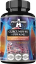 APOLLO HEGEMONY Curcumin 95 + Piperine 302 mg kapsli kohta, suure tugevusega kurkumi juure ekstrakt 95%, 120 vegankapslit, 4 kuu varu optimaalseks seedimiseks ja tõhustatud imendumiseks