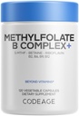 Codeage Methylfolate B Complex Supplements - 5 MTHF, metüülkobalamiin 1000mcg Methylated Vitamiin B12, riboflaviin, betaiin, vitamiinid B6, Methylation Cycle MTHFR - 2 kuud - 120 kapslit