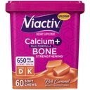 Viactiv Kaltsium + D-vitamiini täiendus Pehmed närimiskoed naistele ja meestele - närimiskõlblik kaltsium luude tervise toetamiseks, 650 mg ühe serveerimise kohta, D & K-vitamiin suure imendumise jaoks - 60 loend, karamell