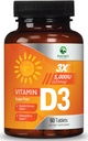 Vitamiin D3 5000iu (125 mcg) Immuuntervise tugi - kõrge potentsiga D-vitamiini toidulisand luudele, hammastele, lihastele - looduse VIT D, vegan, gluteenivaba, vaarikamaitse - 60 närimistabletti