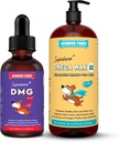 PAWS Premium DMG Vedel Plus Omega Max kalaõli - koerte immuunsuse tugi, nahk, allergiad, liigeste hooldus ja üldine tervis - DMG 4 Ounces - Omega Max 16 Ounces