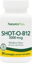 NaturesPlus Shot-O-B12-30 Lozenges, Wild Berry Maitse - 5000 mcg - Vegan, Gluteenivaba - 30 Servings