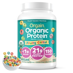 Orgaaniline veganvalgu pulber, puuviljane teravili - 21 g taimset valku, 8 g prebiootilist kiudainet, madala netosüsivesiniku, laktoosita koostisaineid, lisatud suhkrut, mitte-GMO, raputamiseks ja smuutideks, 2,03 lb