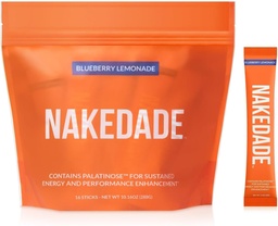 Nakedade Blueberry Lemonade – Performance Enhancing Sport Drink Powder – Electrolyte Powder – No GMO või kunstlikud magusained, Gluteenivaba, Soja-Vaba, Piimavaba – 16 Sticks