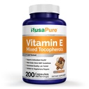 NusaPure Vitamiin E 1000 RÜ 200 tabletti (GMO-vaba, gluteenivaba) - segatud tokoferoolid