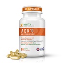 INVITA, ADK vitamiinilisand (10 000 IU) – ADK 10 topelttugev vitamiin A1, D3 & K2-MK7 – arst formuleeritud luu, südame ja immuunsuse toetamiseks – mitte-GMO, gluteenivaba, 90 kapslit (3-kuuline pakkumine)
