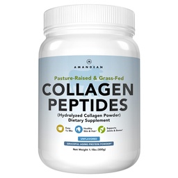 AMANDEAN Collagen Peptides pulber (17,6oz). Rohusööda hüdrolüüsitud valgu lisand. Soodustab tervislikke liigeseid, nahka, juukseid, küüneid. Maitsestamata ja lihtne segada.