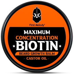 Beard Balm, 2X kontsentratsioon Biotin, kastoorõli ja Argan & Jojoba õlidega, soodustab habemekasvu, stiile, tugevdab ja pehmendab habet ja vuntse, 2 Ounce