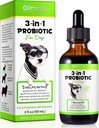 Probiootikum koertele, Natural 3 in 1 Dog Probiootilised tilgad aitavad leevendada kõhulahtisust, toetab soolestiku tervist, sügelevat nahka, allergiaid, immuunsust, seedeensüümi koera toidulisandile, peekoni maitse - 60 ml / 2 fl.oz