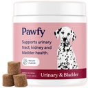 Pawfy Dog UTI Supplement | Cranberry & D-Mannose kuseteede ja põie tervise jaoks | Ideaalne eakatele koertele | Kuseteede nakkuse tõrje | Koera vitamiinid ja toidulisandid - 30 närimist