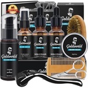Beard Kit,Beard Grooming Kit w/Beard Wash/Shampoo,2 Packs Beard Oil,Beard Balm,Beard Wash,Brush,Comb,Scisor,Storage Bag, E-Book,Beard Care&Trimming Kit