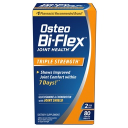Osteo Bi-Flex kolmekordne tugevus, Glükosamiini kondroitiini C-vitamiini ühine tervise täiendada, kaetud tabletid, 80 loend