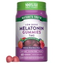 Looduse tõde Melatoniin Gummies | 1mg | 60 Count | Kirsi granaatõuna maitse | Vegan, mitte-GMO ja gluteeni tasuta lisand