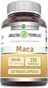 Amazing Formulas Maca 500 Mg | Taimetoitlaste kapslite täiendus | Mitte-GMO | Gluteenivaba | Valmistatud USAs (1 Pack | 250 Count)
