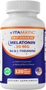 Vitamaatiline melatoniin 30 mg - B6 & L-Theanine - 120 kiiret lahustamist loodusliku marja maitsega tabletid (2 tablettide annus = melatoniin 60 mg) (120 loend (1 pakend))