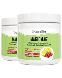 NaturalSlim Magicmag Puhas magneesiumtsitraat Pulber Stress, kõhukinnisus, lihased, südame tervis ja unetoetus | Vaarika Sidrun Magneesiumilisa - 8oz Joogisegu (2 Pack)