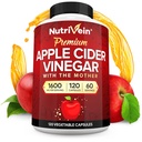 Nutrivein Premium õunasiidri äädika lisandid emaga - 1600 mg - 120 õunasiidri äädika kapslit: ACV pillid seedimiseks, Keto, puhastamiseks ja tasakaalustatud toitumiseks