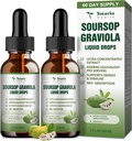 (2 pakendit) Puhas Soursop Graviola Liquid Drop Support Seedetrakti Naha Tervis, Sleep & Antioksüdant - Guanabana Oil Orgaaniline Leaf Exact Soursop Bitters Vedelad tilgad, looduslik maitse, Non-GMO, Vegan, 4 Fl Oz
