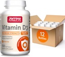 Jarrow valemid Vitamiin D3 125 mcg (5000 RÜ) - 100 Servings (Softgels) - Luude Tervis, Immune Support & Calcium Metabolism Support - Vitamiin D Supplement - D3 Vitamiinid - 5000 IU D-vitamiini (Pack of 12)