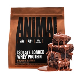 Loomade vadak Isolaatvalgu pulber - laaditud enne ja pärast treeningut Lihaste ehitaja ja taastamine seedetrakti ensüümidega meestele ja naistele - 25 g valku, hea maitse, madal suhkur - Brownie Batter 2 naela