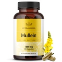 HERBAMAMA Mullein Lehtkapslid - 1200mg Mullein Leaf Extract Lung Detox Support - Vegan, Non-GMO Respiratory Lung Cleanse Supplement