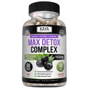 Kaya Naturals Max Detox Taimne täiendus - Looduslikud koostisosad 1532 mg - Psyllium Powder, Acai Berry Extract, Ingveri juur 60 Count
