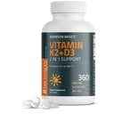 Bronson Vitamiin K2 D3 (MK7) Täiendus Mitte-GMO valem Vitamiin D3 5000 IU (125 mcg) & 90 mcg K2 MK-7, Lihtne neelata D & K kompleks, 360 tabletti