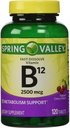 AINULT 1 PAKENDIS Spring Valley Kiire lahustamine Vitamiin B12 2500 Mcg, metabolismi tugi, 120 tabletti kirsi maitse