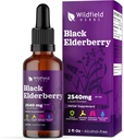 Elderberry Extract tilgad 2000mg (Sambucus nigra) Taimne täiendus imendub paremini kui kapslid, 1 kuu pakkumine, 84 serveerimist, alkoholivaba tinktuur - 2 Oz, pakend 1