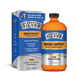 Sovereign Silver Immune Support - Kolloidhõbe, Bio-Active Silver Hydrosol, 10 ppm, Vedel Twist Top, 32 Fl Oz, (946 ml)