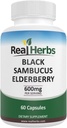 Real maitsetaimed Elderberry Extract - saadud 325mg Elderberries Standardiseeritud 5% Flavonoidid 275mg Elderberry Fruit Extract 5 : 1 - Boosts immuunsus - 60 taimetoitlased kapslid