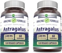 Amazing Formulas Astragalus 2000 mg Per Serving Capsules Supplement | Valmistatud puhtast Astragalus Membranaceus Plant Juur Extract | Non-GMO | Gluteenivaba (120 Count | 2 Pack)