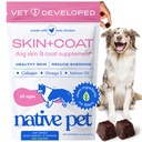 Native Lemmiklooma Omega Naha ja Coat Chews koertele - Koer Naha ja Coat Supplement terve, läikiv karusnahk, Vähendada Shedding ja kuiv laigud - Valmistatud Omega 3 kalaõli ja looduslikult püütud lõheõli - 120 närimist