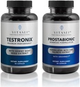 VITASEI Testronix Booster for Men (60 Capsules) + Prostabionic Prostate Dietary Supplements for Men (60 Capsules)