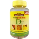 Loodus tegi D-vitamiini 3 Täiskasvanud Gummies Maasikas - Virsik & Mango, 90 Gummies, 3 Count