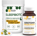 Natural Stacks Supplements Bundle - SleepBiotic Prebiotic Fiber (292g) + Serotonin Supplement (60caps) - meeleolu ja energia suurendamiseks, vaimse tervise, soolestiku tervise ja parema une jaoks