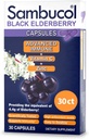 Sambucol Black Elderberry kapslid - Advanced Immune, C-vitamiin ja tsink, Elderberry kapslid, Immune Support Supplement, Black Elderberry Supplements, Gluteenivaba, lihtne neelata kapslid - 30 Count